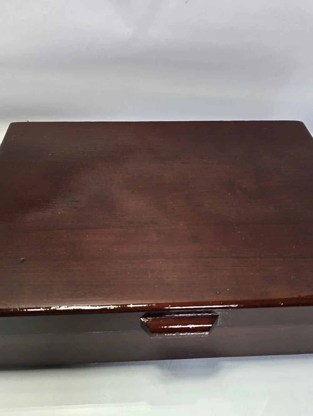 VTG MCM Wooden Anti Tarnish Silverware Flatware Storage Chest Box Holds 12 Place